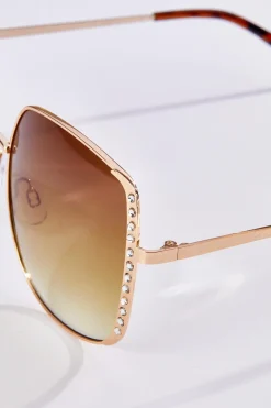 Side Embellished Square Sunglasses