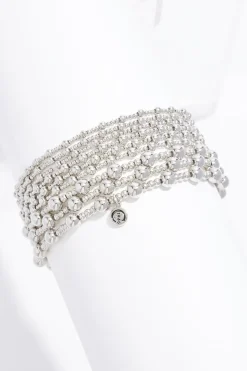 Silver Ball Stretch Bracelet Set