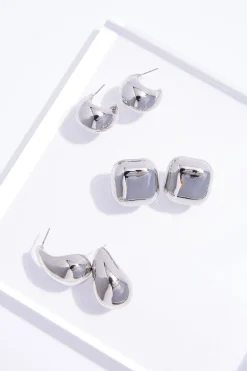 Silver Bubble Earring Set