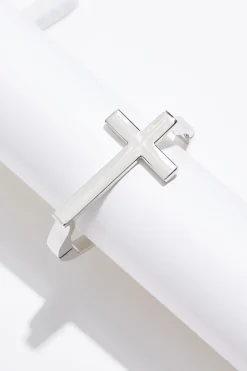 Silver Cross Cuff Bracelet