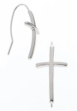 Silver Cross Wire Earrings