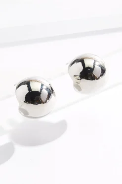 Silver Cutout Ball Earrings