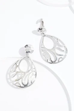 Silver Cutout Clip- On Earrings