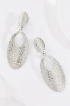Silver Oval Clip- On Earrings