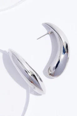 Silver Swoop Earrings