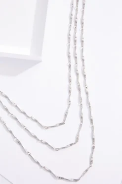 Silver Twist Layered Short Necklace
