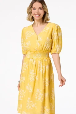 Smocked Faux Embroidered Dress