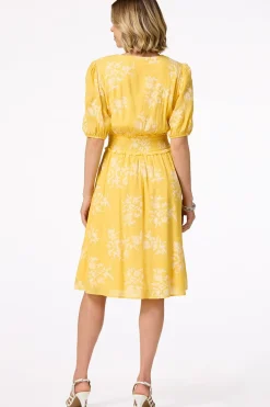 Smocked Faux Embroidered Dress