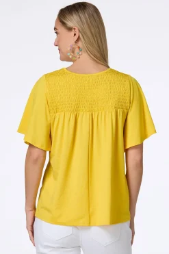 Smocked Flutter Sleeve Top