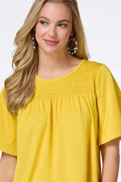 Smocked Flutter Sleeve Top