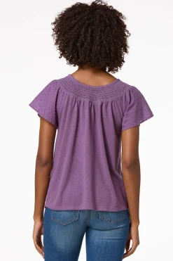 Smocked Flutter Sleeve Top