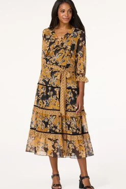 Smocked Gold Floral Top