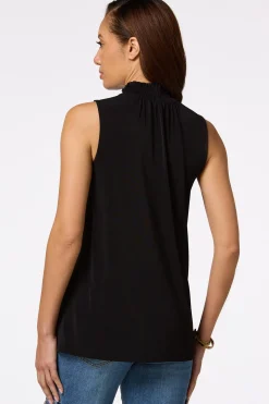 Smocked Mock Neck Tank