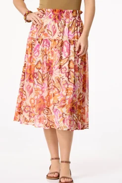 Smocked Sunrise Floral Skirt