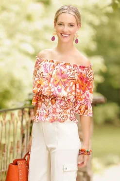 Smocked Sunrise Floral Top