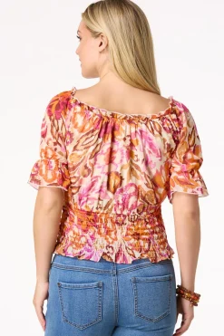 Smocked Sunrise Floral Top