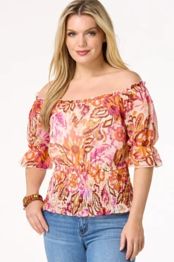Smocked Sunrise Floral Top