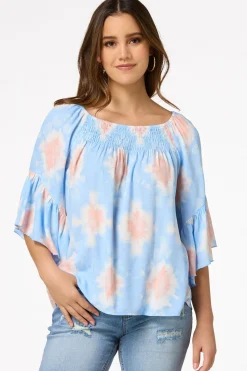 Smocked Tie Dye Top