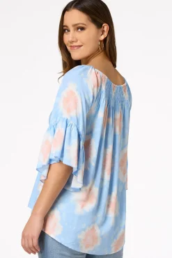 Smocked Tie Dye Top