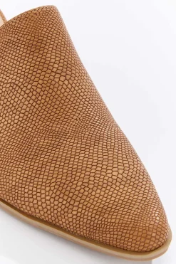 Snakeskin Wedge Mules