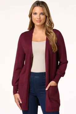 Solid Balloon Sleeve Cardigan