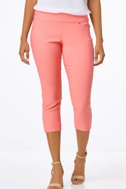 Solid Cropped Bengaline Pants