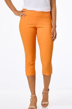 Solid Cropped Bengaline Pants