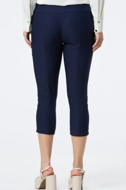 Solid Cropped Bengaline Pants