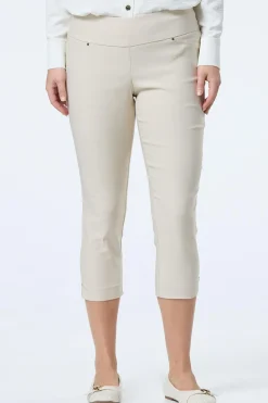 Solid Cropped Bengaline Pants