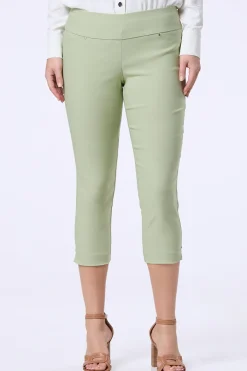 Solid Cropped Bengaline Pants