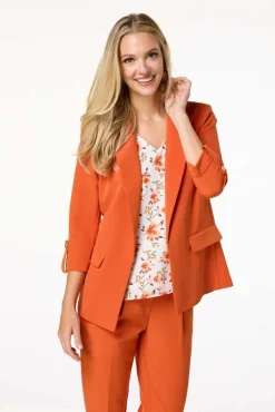 Solid Cuffed Blazer