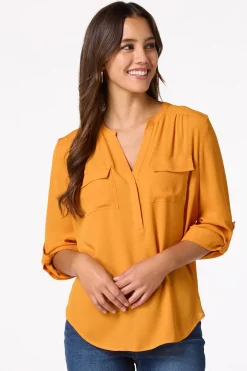 Solid Double Pocket Top