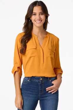 Solid Double Pocket Top