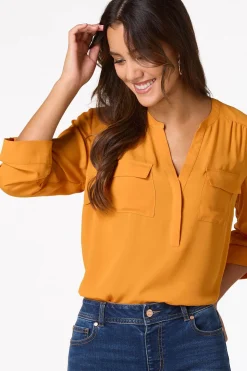 Solid Double Pocket Top
