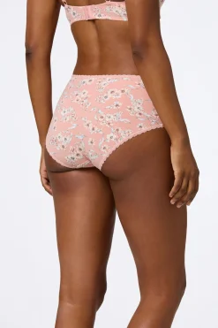 Solid Floral Brief Panty Set