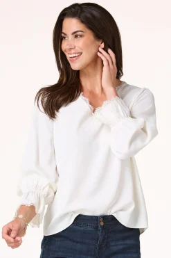 Solid Lace Trim Top