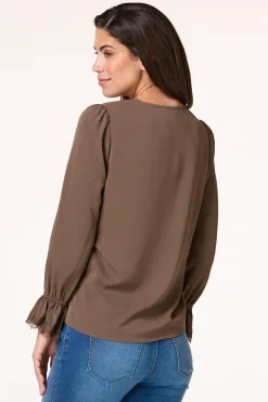 Solid Lace Trim Top