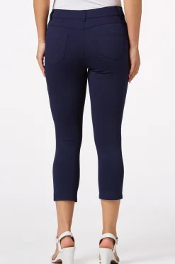 Solid Ponte Skinny Cropped Pants