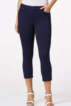 Solid Ponte Skinny Cropped Pants