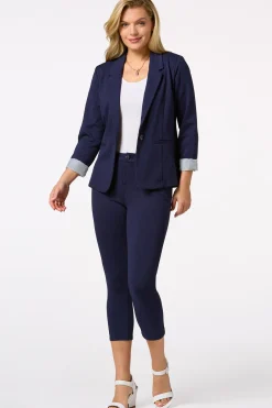 Solid Ponte Skinny Cropped Pants