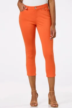Solid Ponte Skinny Cropped Pants