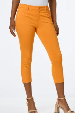Solid Ponte Skinny Cropped Pants