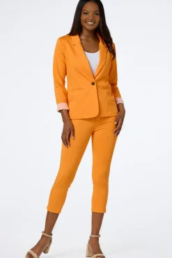Solid Ponte Skinny Cropped Pants
