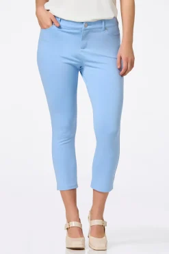 Solid Ponte Skinny Cropped Pants