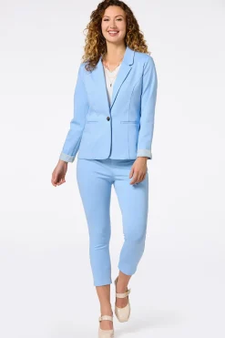 Solid Ponte Skinny Cropped Pants