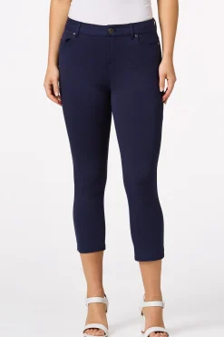 Solid Ponte Skinny Cropped Pants