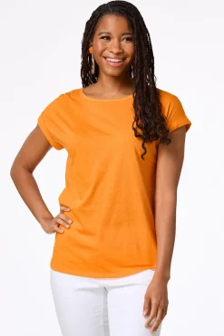 Solid Rolled Cuff Tee