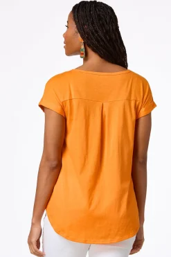 Solid Rolled Cuff Tee