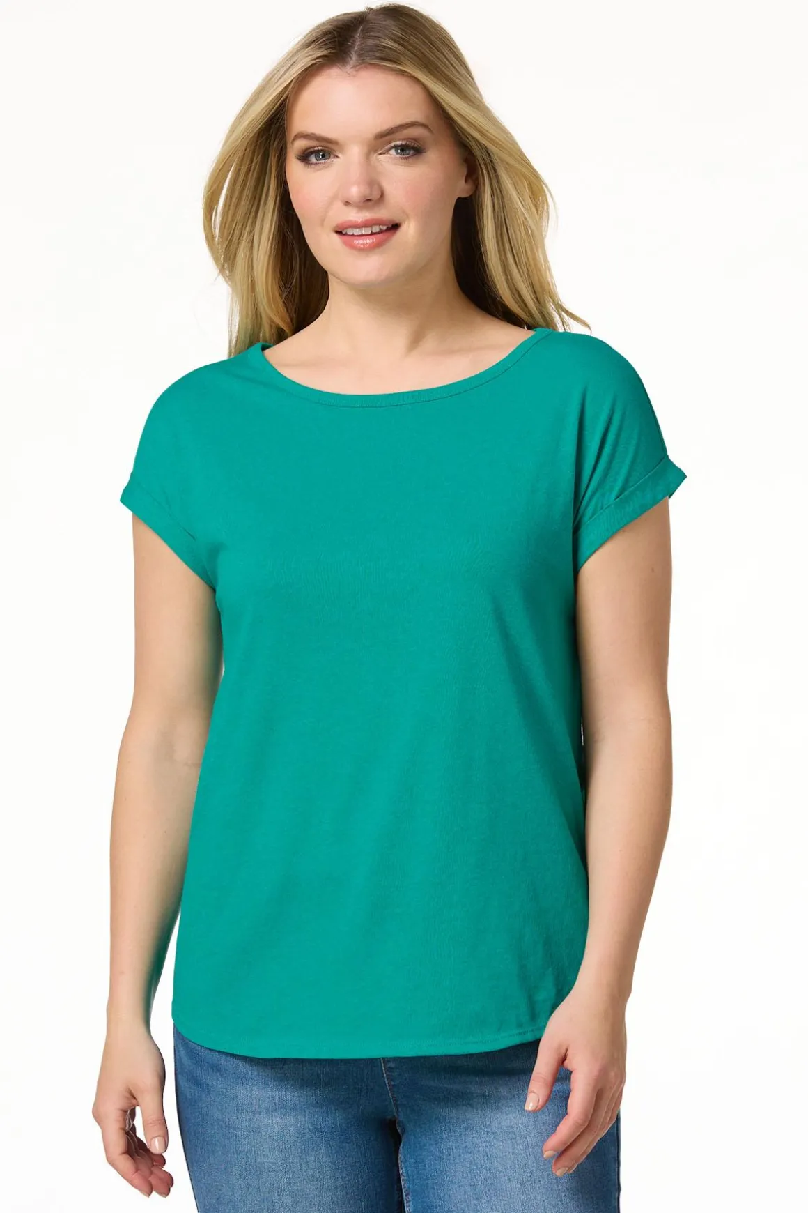 Solid Rolled Cuff Tee