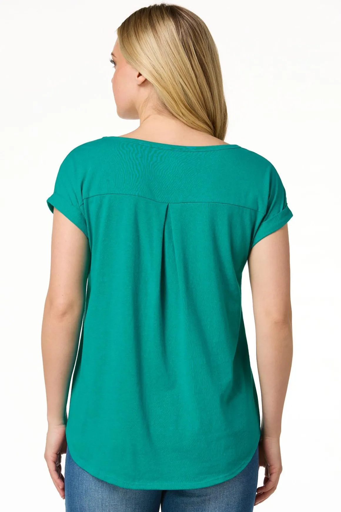 Solid Rolled Cuff Tee